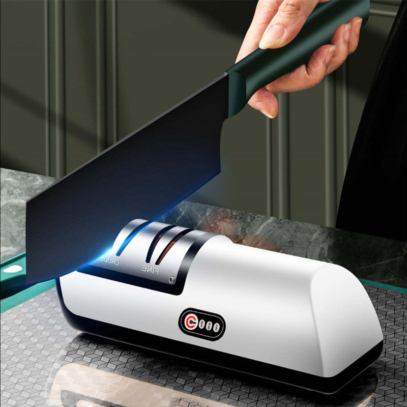 Adjustable Electric Knife & Scissor Sharpener - USB Rechargeable Kitchen Gadget