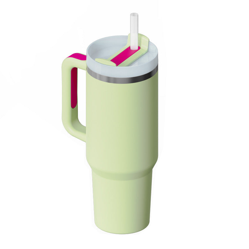 40oz Stainless Steel Insulated Tumbler with Handle & Straw