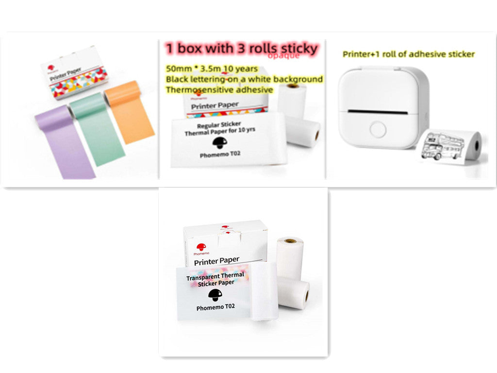 Portable Mini Thermal Label & Photo Printer - USB Rechargeable Pocket Printer for Students & Small Business