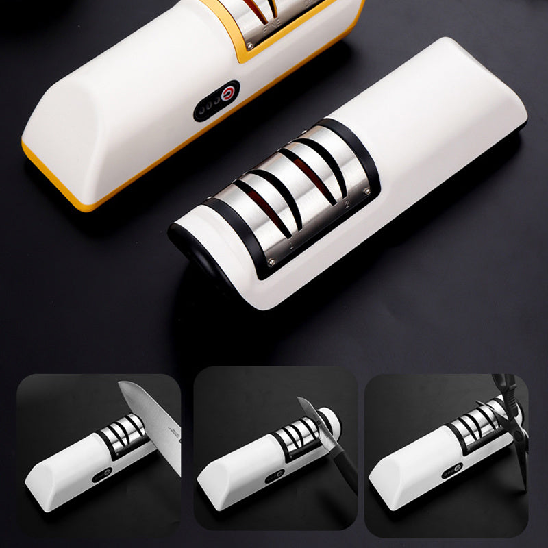 Adjustable Electric Knife & Scissor Sharpener - USB Rechargeable Kitchen Gadget