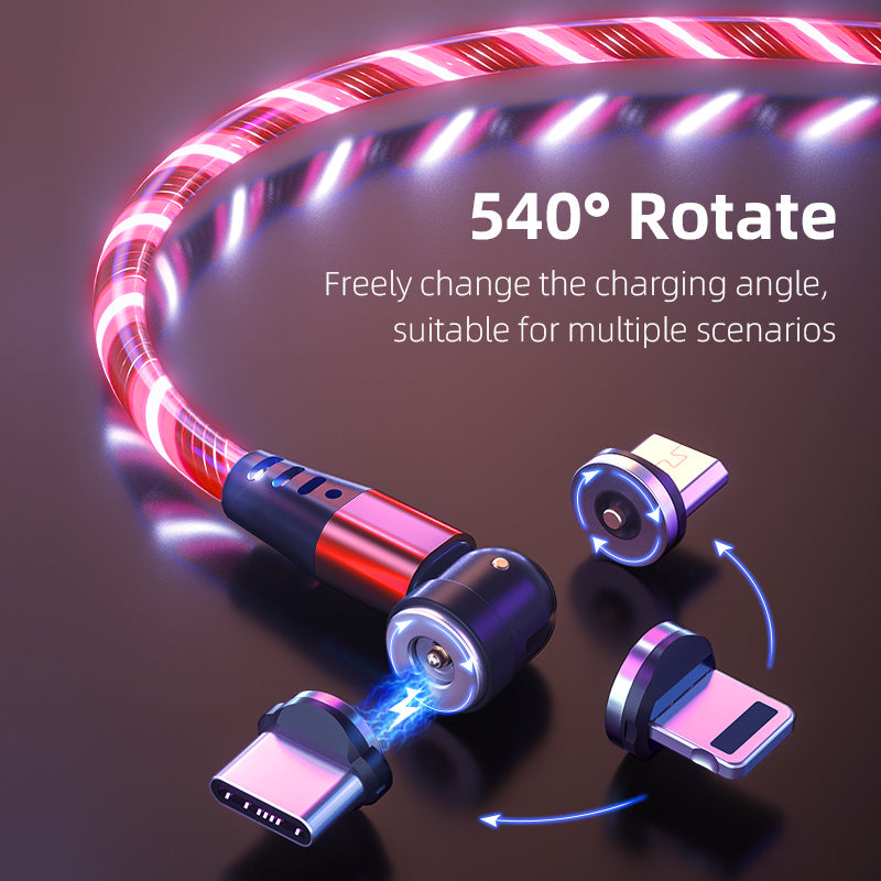 Luminous Magnetic Phone Charger Cable - 540 Rotate 3A Fast Charging for All Devices