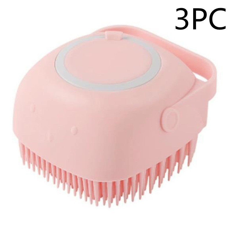 Silicone Pet Bath Massage Brush - Gentle Grooming Glove for Dogs & Cats