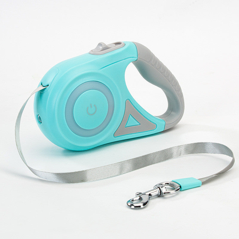 Automatic Retractable Dog Leash and Collar Set with Spotlight - Traction Rope for Small to Medium Pets
