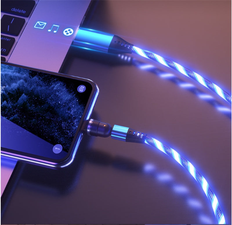 Luminous Magnetic Phone Charger Cable - 540 Rotate 3A Fast Charging for All Devices