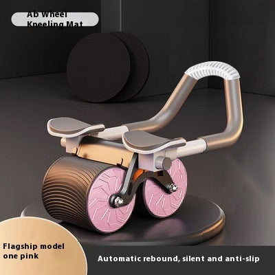 Automatic Rebound Abdominal Roller with Knee Pad Flat Support Ab Wheel for Home Gym