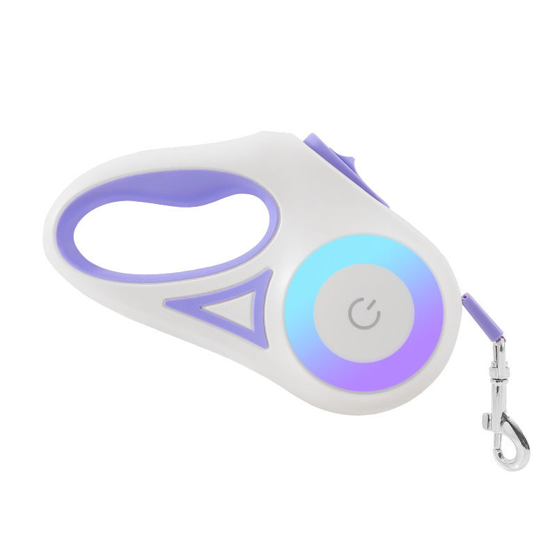 Automatic Retractable Dog Leash and Collar Set with Spotlight - Traction Rope for Small to Medium Pets