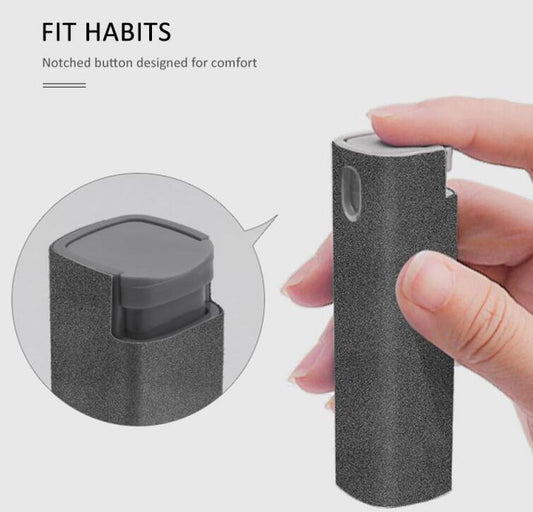 2 In 1 Phone & Computer Screen Cleaning Kit - Non-Scratch Microfiber Cloth with Cleaning Solution