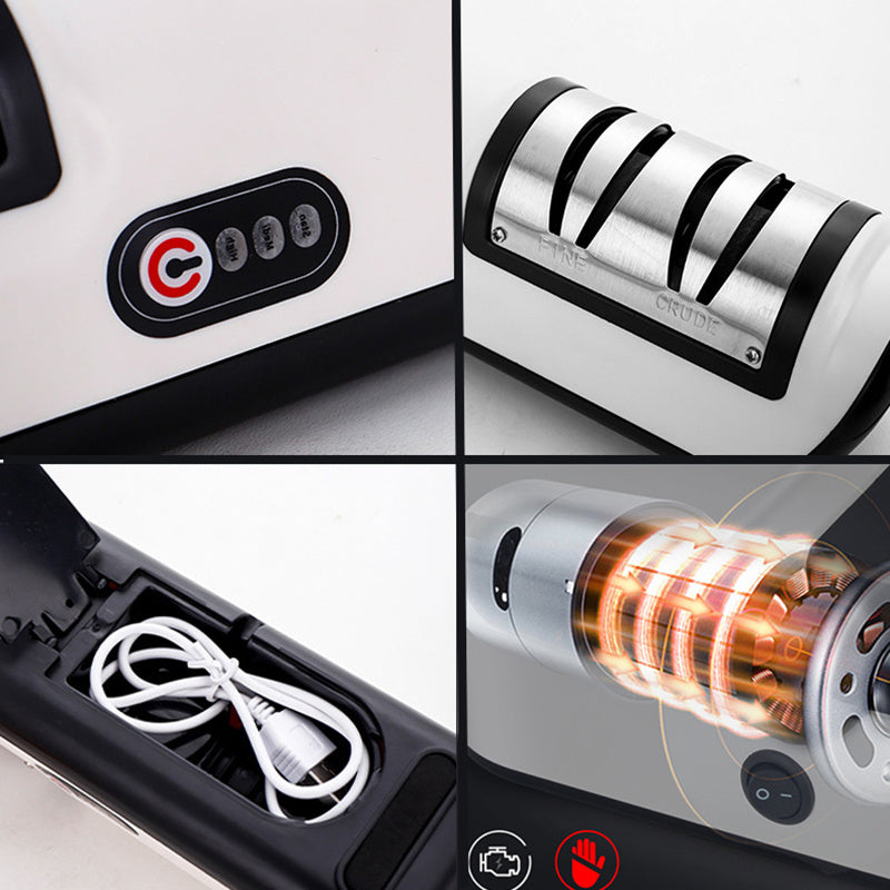 Adjustable Electric Knife & Scissor Sharpener - USB Rechargeable Kitchen Gadget