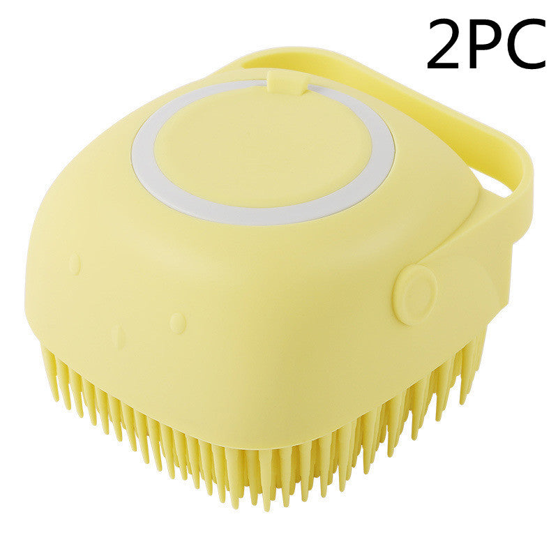 Silicone Pet Bath Massage Brush - Gentle Grooming Glove for Dogs & Cats