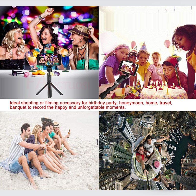 Universal Bluetooth Selfie Stick Tripod - Compatible with iPhone & Android for Live Streaming