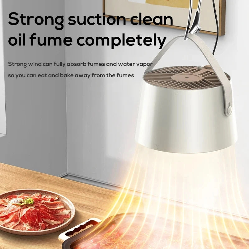 Portable Desktop Mini Range Hood - USB Rechargeable Exhaust Fan for Kitchen & BBQ