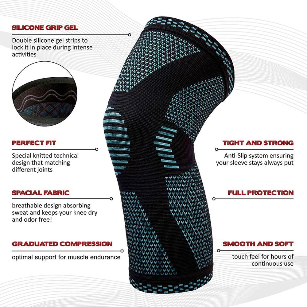 Breathable Knitted Knee Support Pads for Sports - Flexible Knee Sleeves for Men & Women