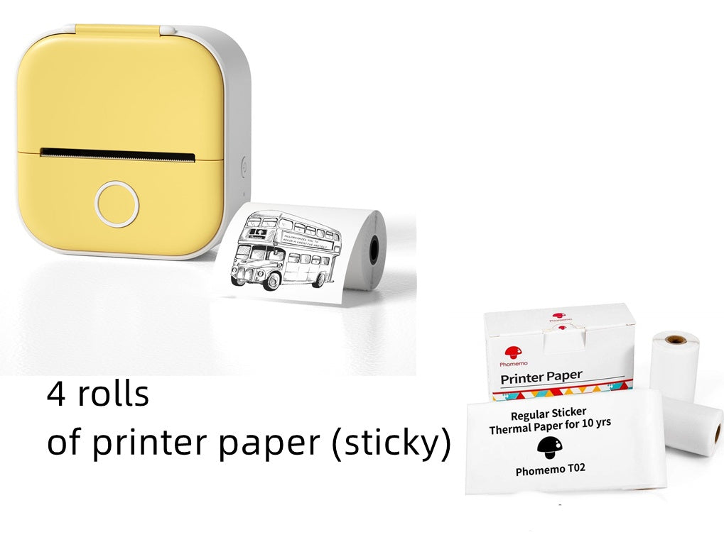 Portable Mini Thermal Label & Photo Printer - USB Rechargeable Pocket Printer for Students & Small Business