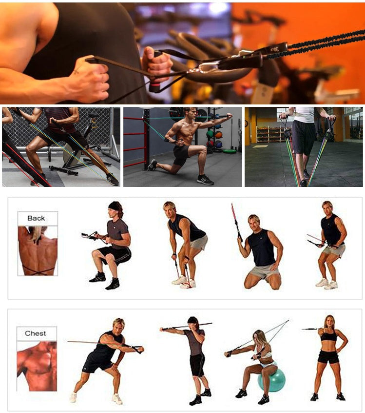 Resistance Band Set | Portable Fitness Workout Kit with Handles & Door Anchor