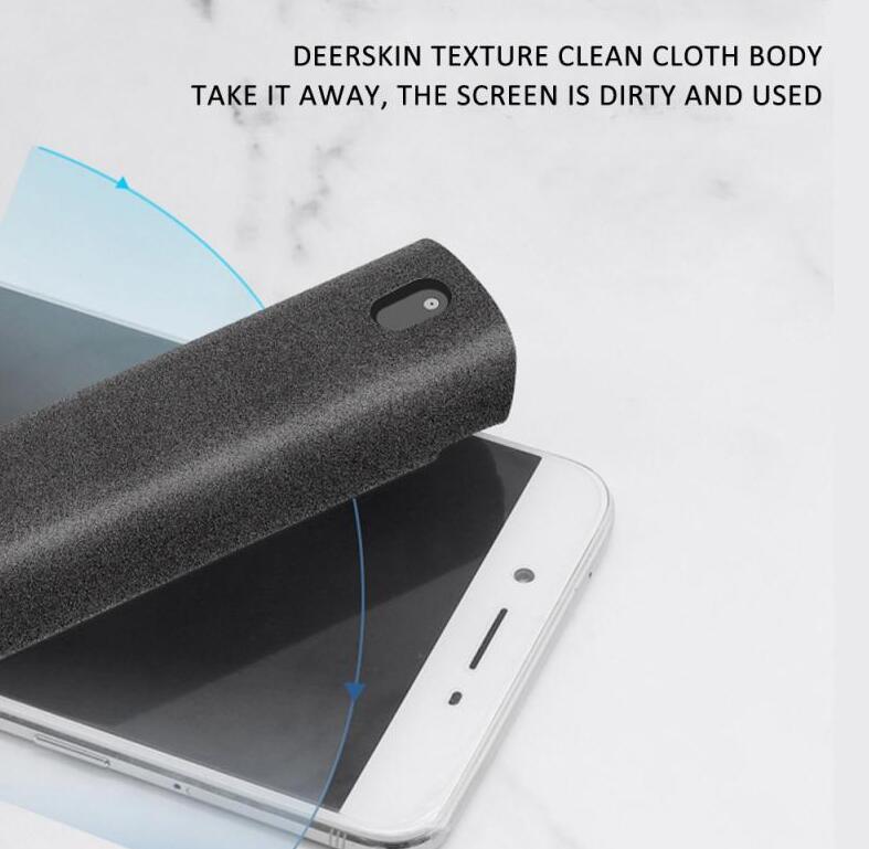 2 In 1 Phone & Computer Screen Cleaning Kit - Non-Scratch Microfiber Cloth with Cleaning Solution