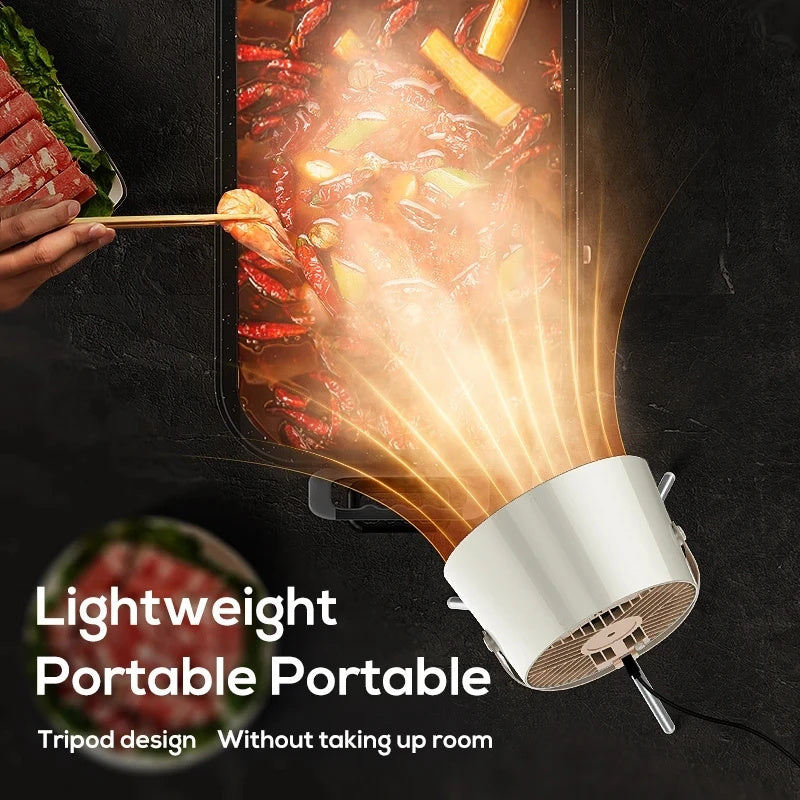 Portable Desktop Mini Range Hood - USB Rechargeable Exhaust Fan for Kitchen & BBQ