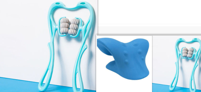 Six-Wheel Manual Neck & Shoulder Massager – Deep Tissue Roller for Pain Relief & Muscle Relaxation