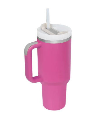 40oz Stainless Steel Insulated Tumbler with Handle & Straw