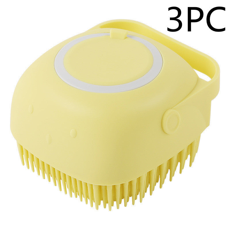Silicone Pet Bath Massage Brush - Gentle Grooming Glove for Dogs & Cats