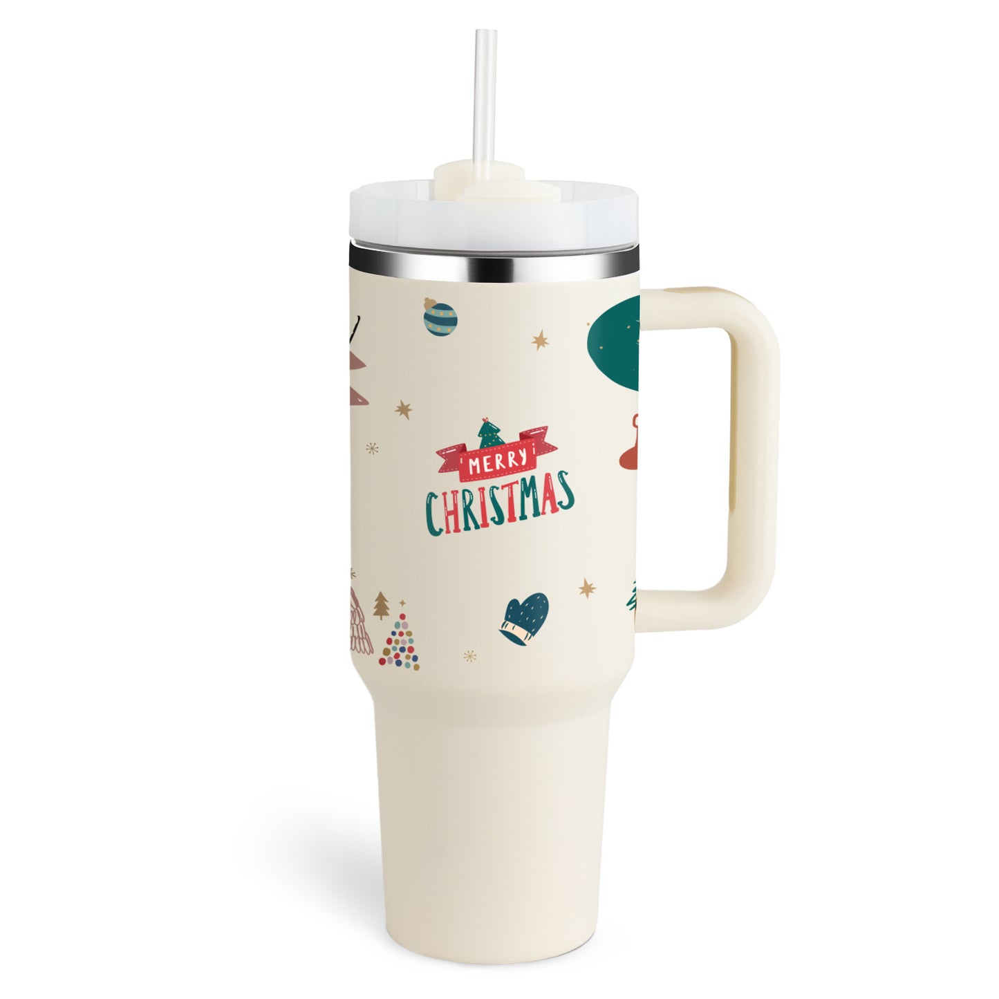 40oz Stainless Steel Insulated Tumbler with Handle & Straw