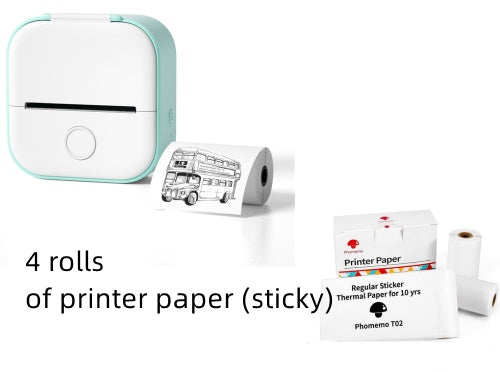 Portable Mini Thermal Label & Photo Printer - USB Rechargeable Pocket Printer for Students & Small Business