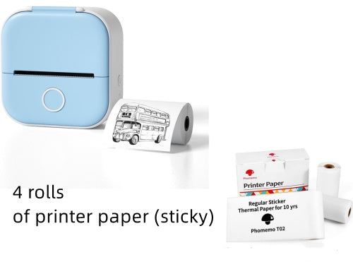 Portable Mini Thermal Label & Photo Printer - USB Rechargeable Pocket Printer for Students & Small Business