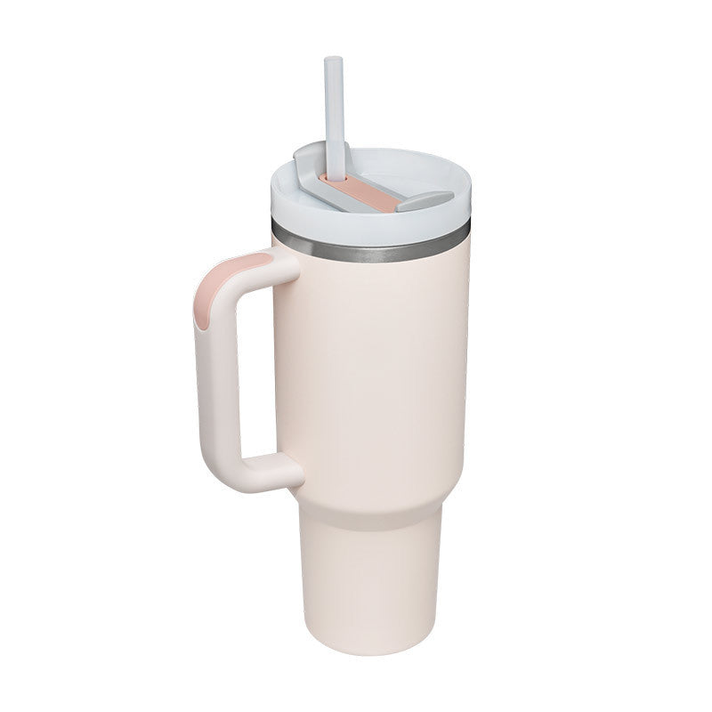 40oz Stainless Steel Insulated Tumbler with Handle & Straw