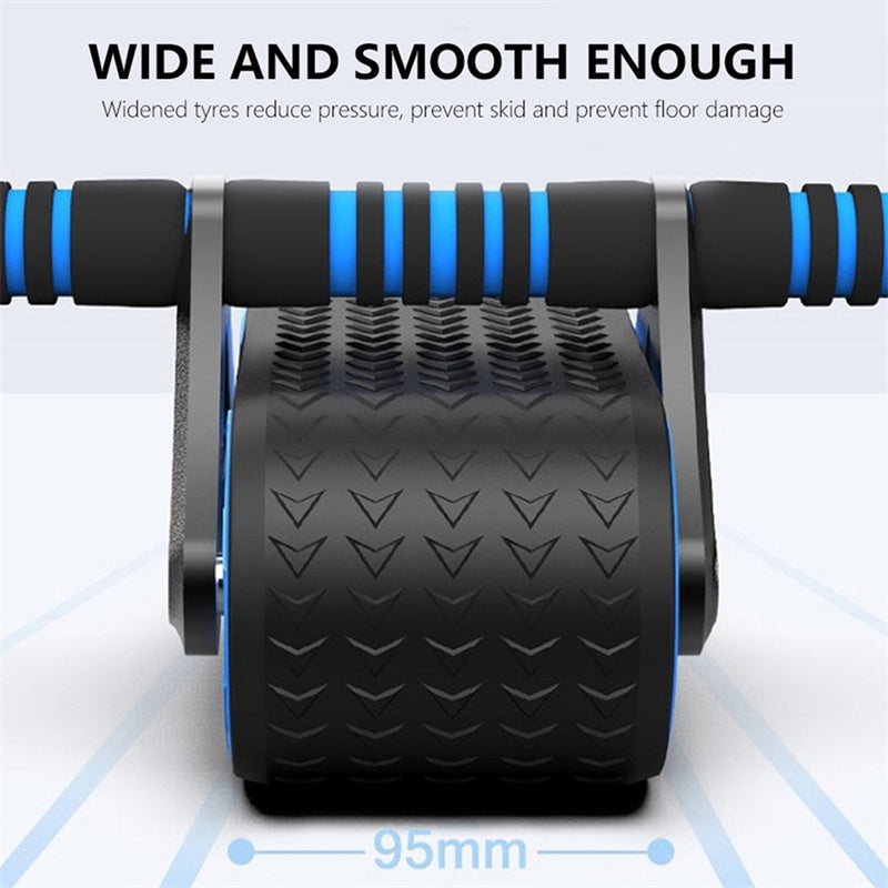 Double Wheel Abdominal Exercise Roller with Automatic Rebound - Waist Trainer for Men & Women