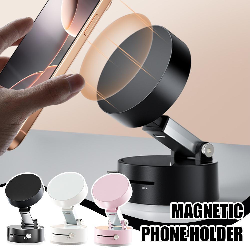 Foldable Magnetic Car Phone Holder – Strong Suction Cup Mount, Hands-Free Dashboard/Windshield Stand for All Smartphones