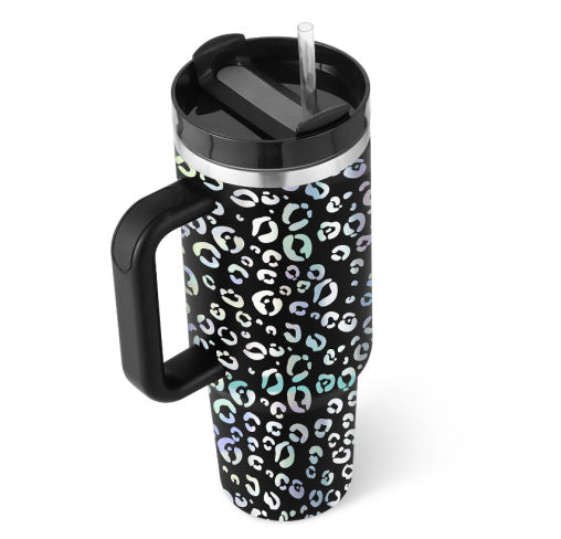 40oz Stainless Steel Insulated Tumbler with Handle & Straw