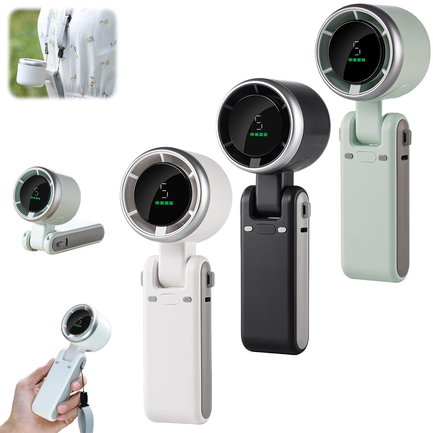 Portable Neck Fan & Desktop Turbo Fan - 180° Foldable, Handheld & High-Speed Personal Cooling