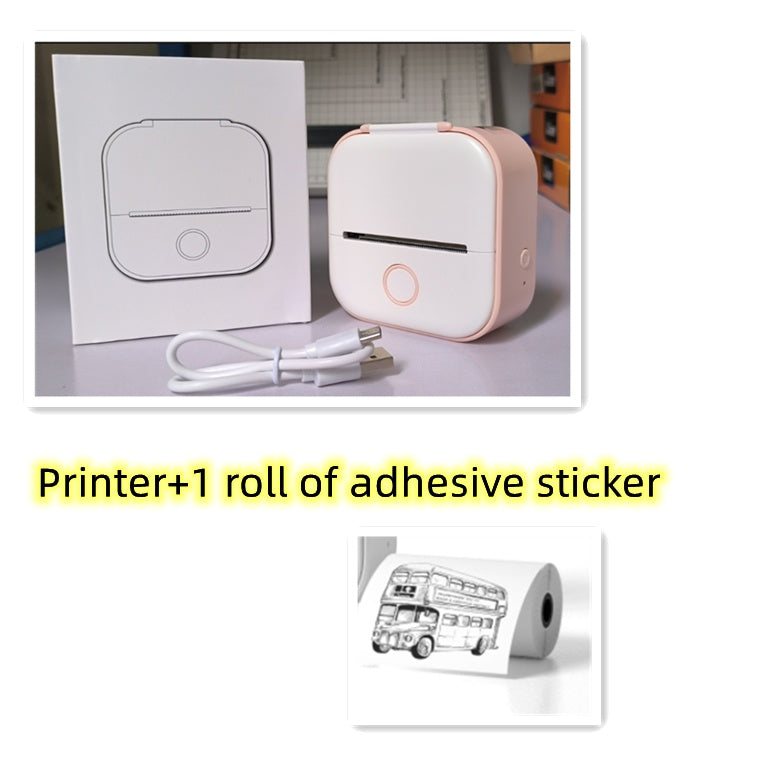 Portable Mini Thermal Label & Photo Printer - USB Rechargeable Pocket Printer for Students & Small Business