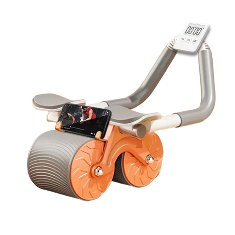 Automatic Rebound Abdominal Roller with Knee Pad Flat Support Ab Wheel for Home Gym
