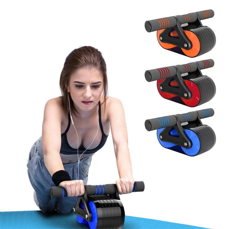 Double Wheel Abdominal Exercise Roller with Automatic Rebound - Waist Trainer for Men & Women