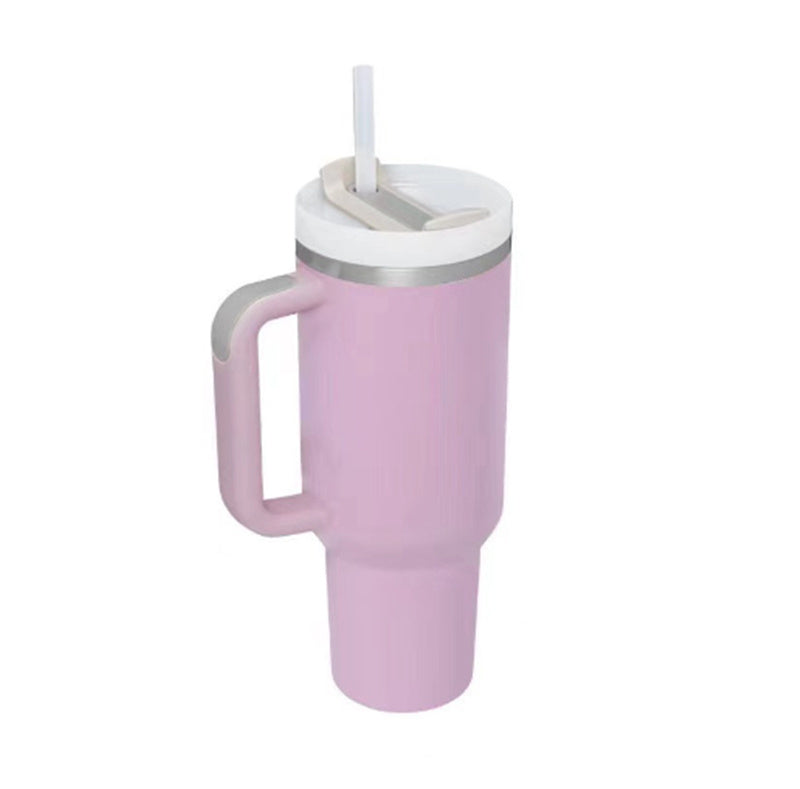 40oz Stainless Steel Insulated Tumbler with Handle & Straw
