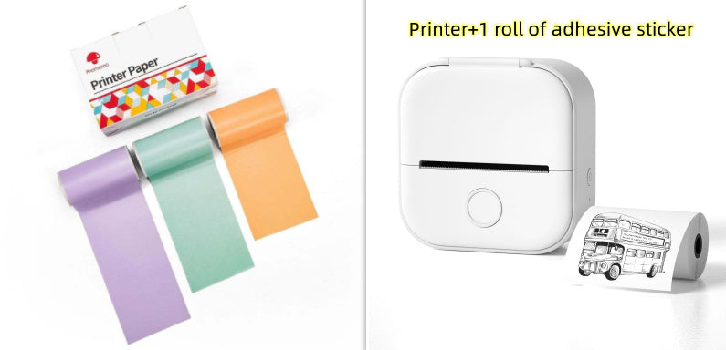 Portable Mini Thermal Label & Photo Printer - USB Rechargeable Pocket Printer for Students & Small Business