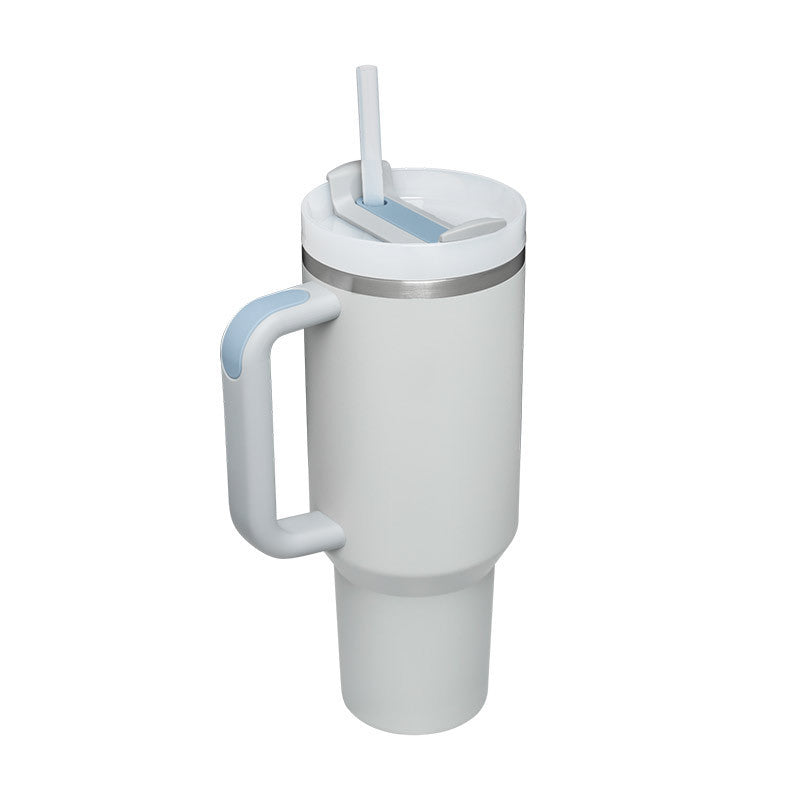 40oz Stainless Steel Insulated Tumbler with Handle & Straw