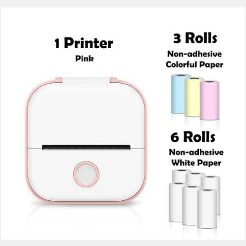 Portable Mini Thermal Label & Photo Printer - USB Rechargeable Pocket Printer for Students & Small Business