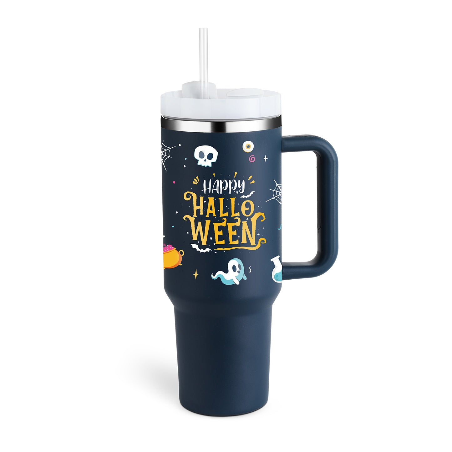40oz Stainless Steel Insulated Tumbler with Handle & Straw