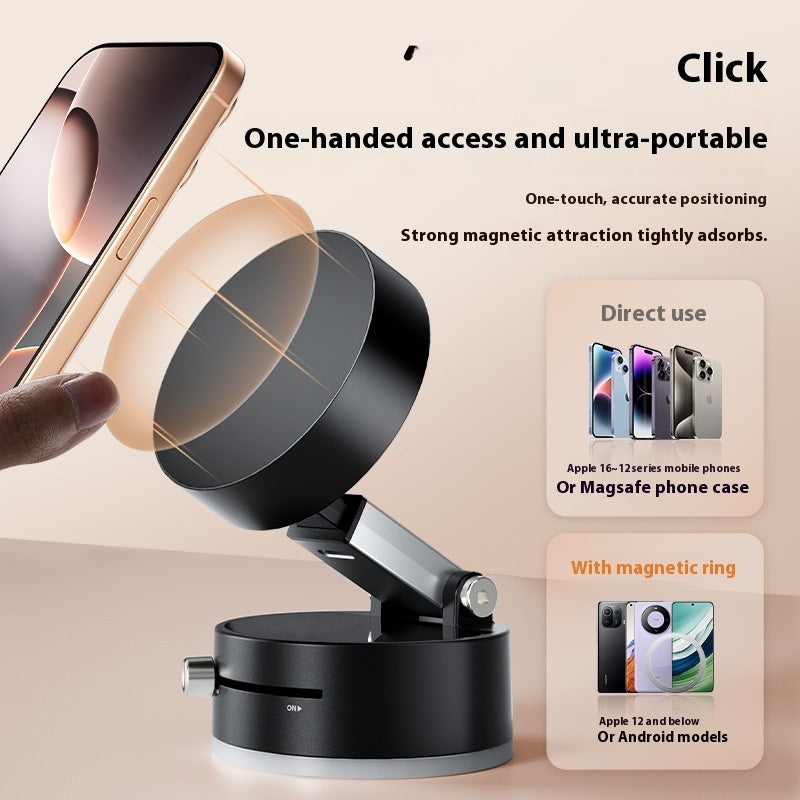 Foldable Magnetic Car Phone Holder – Strong Suction Cup Mount, Hands-Free Dashboard/Windshield Stand for All Smartphones