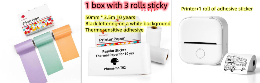 Portable Mini Thermal Label & Photo Printer - USB Rechargeable Pocket Printer for Students & Small Business