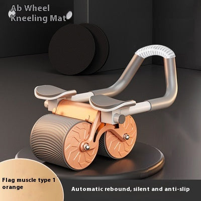 Automatic Rebound Abdominal Roller with Knee Pad Flat Support Ab Wheel for Home Gym