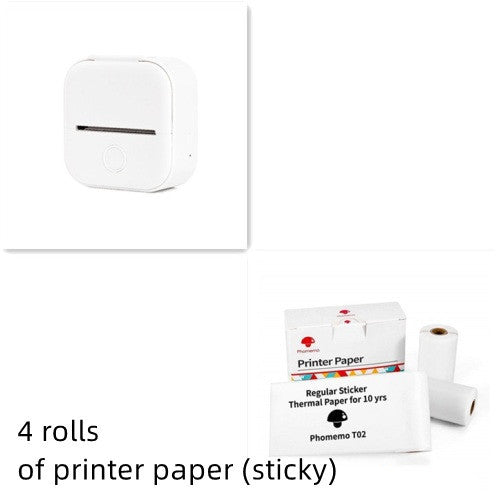 Portable Mini Thermal Label & Photo Printer - USB Rechargeable Pocket Printer for Students & Small Business