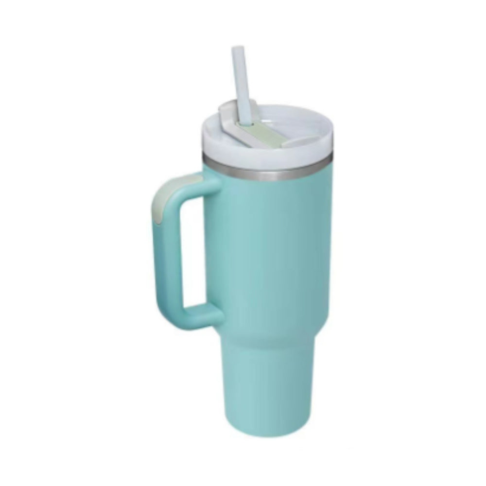 40oz Stainless Steel Insulated Tumbler with Handle & Straw