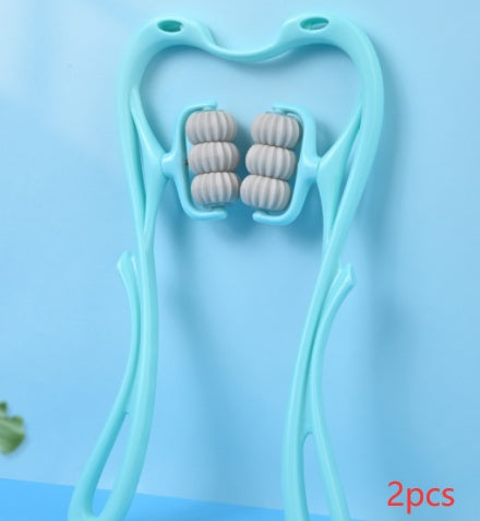 Six-Wheel Manual Neck & Shoulder Massager – Deep Tissue Roller for Pain Relief & Muscle Relaxation