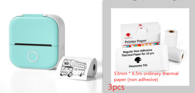 Portable Mini Thermal Label & Photo Printer - USB Rechargeable Pocket Printer for Students & Small Business