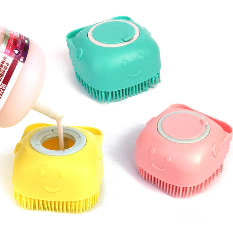 Silicone Pet Bath Massage Brush - Gentle Grooming Glove for Dogs & Cats