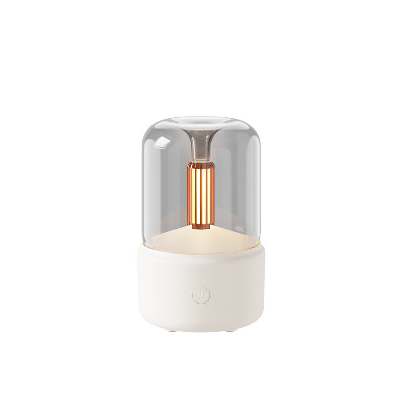 120ml Portable Cool Mist Humidifier Aroma Diffuser with Candle Lamp & Night Light (8-12 Hrs)