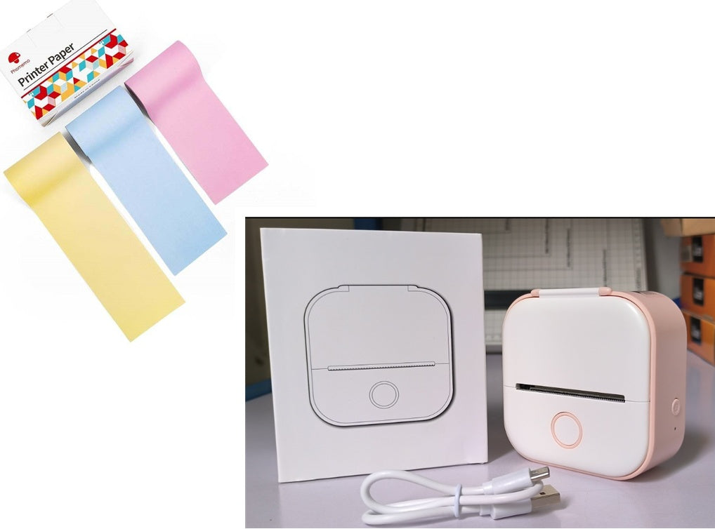Portable Mini Thermal Label & Photo Printer - USB Rechargeable Pocket Printer for Students & Small Business