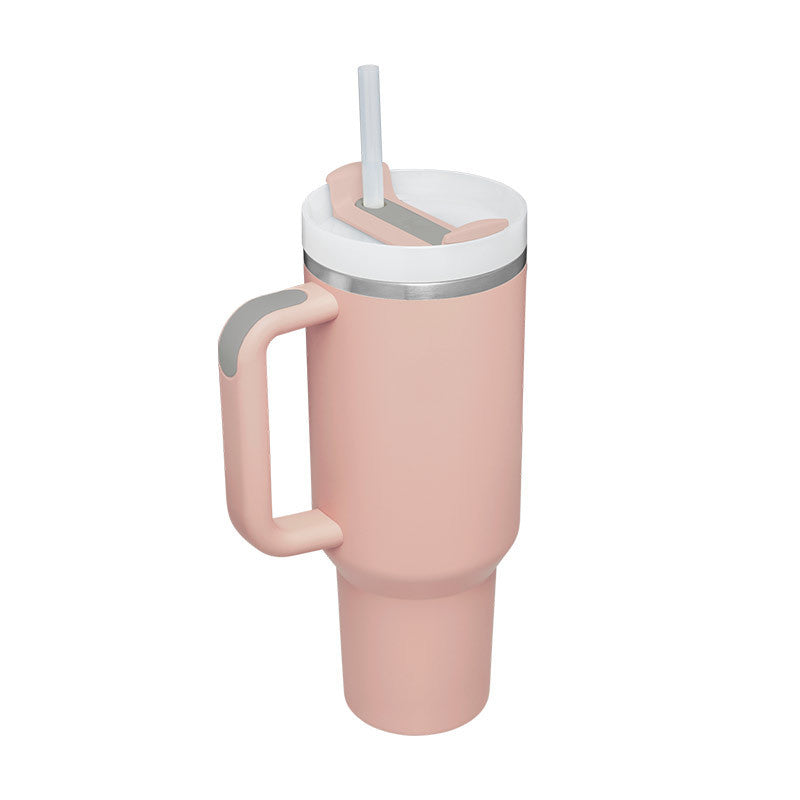 40oz Stainless Steel Insulated Tumbler with Handle & Straw